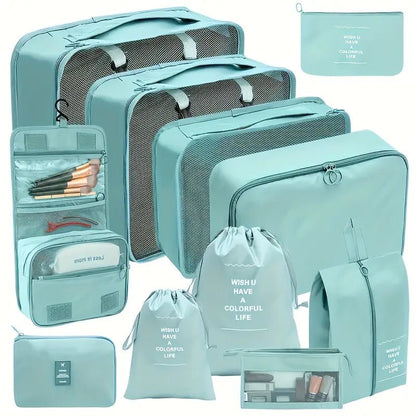 11'li Düz Renk Valiz Paketleme Küpleri Seyahat Düzenleyici Seti - MAKKA