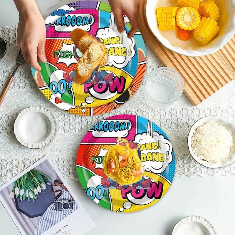 120 Parça Süper Kahraman Temalı Tek Kullanımlık Parti Sofra Seti - MAKKA