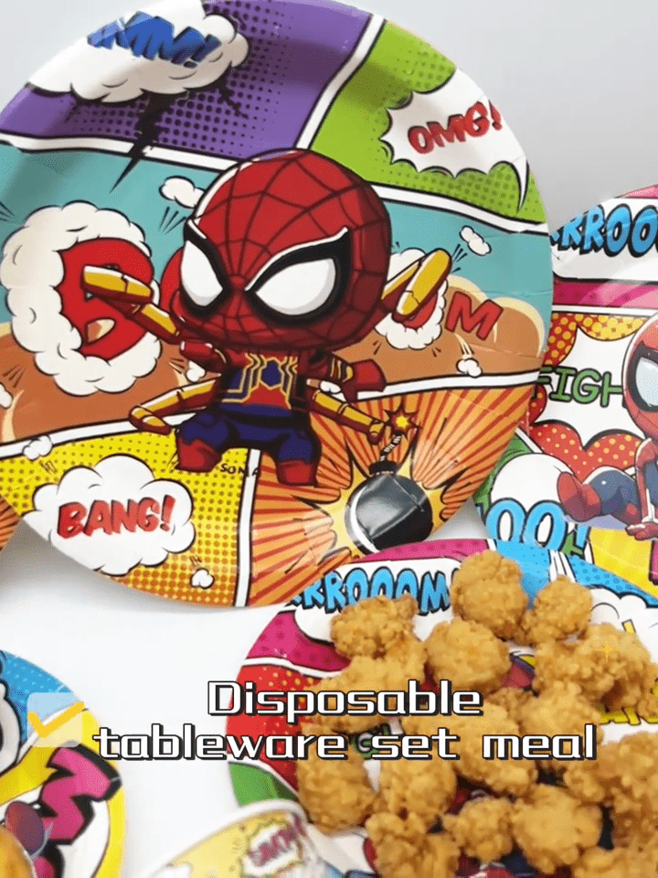 120 Parça Süper Kahraman Temalı Tek Kullanımlık Parti Sofra Seti - MAKKA