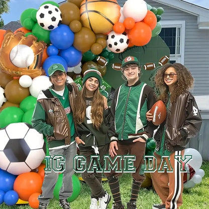 122 Parça Spor Temalı Balon Garland Seti Futbol Basketbol Beyzbol - MAKKA