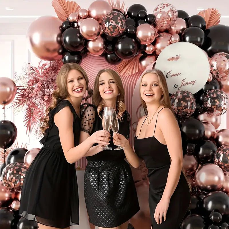 123 Parça Altın ve Siyah Premium Parti Balon Seti - MAKKA