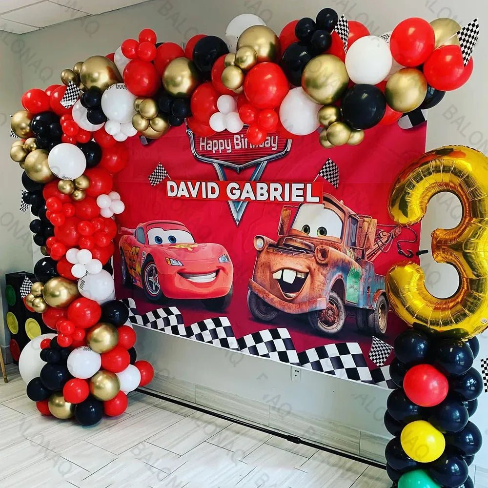 126 Parça Disney Arabalar Şimşek McQueen Doğum Günü Balon Seti - MAKKA