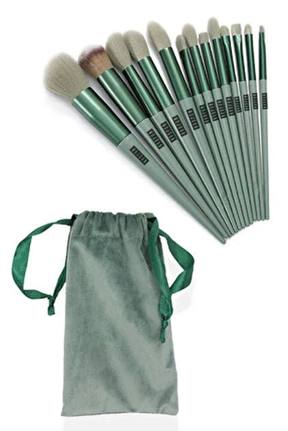 13'lü Makyaj Fırça Seti Yumuşak Sentetik Kıllı Çantalı - MAKKA