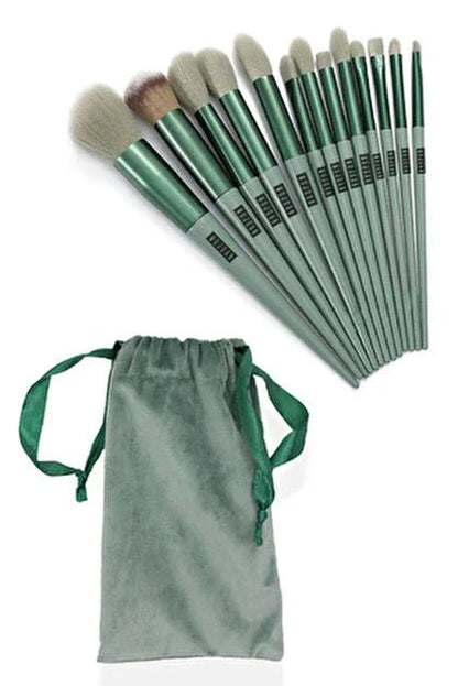 13'lü Makyaj Fırça Seti Yumuşak Sentetik Kıllı Çantalı - MAKKA