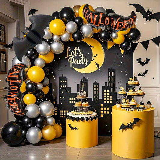 142 Parça Yarasa Balon Zinciri Halloween Parti Dekorasyon Seti - MAKKA