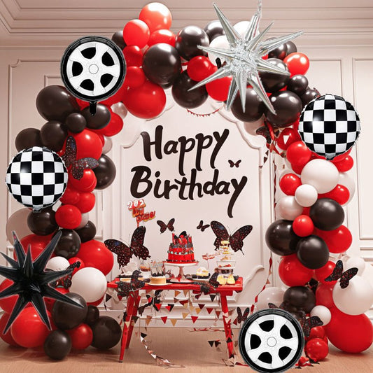 143 Parça Siyah ve Gümüş Doğum Günü Balon Seti - MAKKA