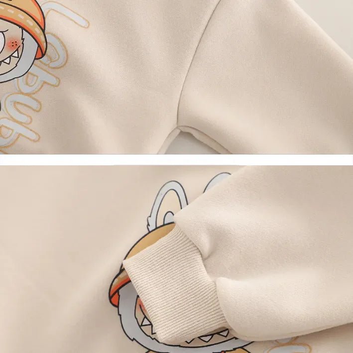 1–5 Yaş Unisex Karakter Baskılı Uzun Kollu Sweat Pantolon Takım - MAKKA