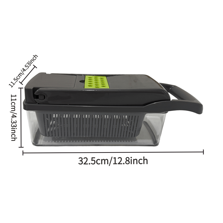 16 Parça Çok Fonksiyonlu Sebze Doğrayıcı ve Dilimleyici Seti - MAKKA