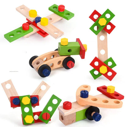 Doğal Ahşap Montessori Alet Kutusu 12 Parça Eğitici Set - MAKKA