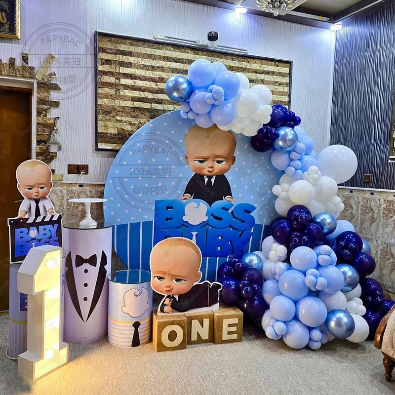 167 Parça Boss Baby Erkek Mavi Doğum Günü Balon Seti - MAKKA