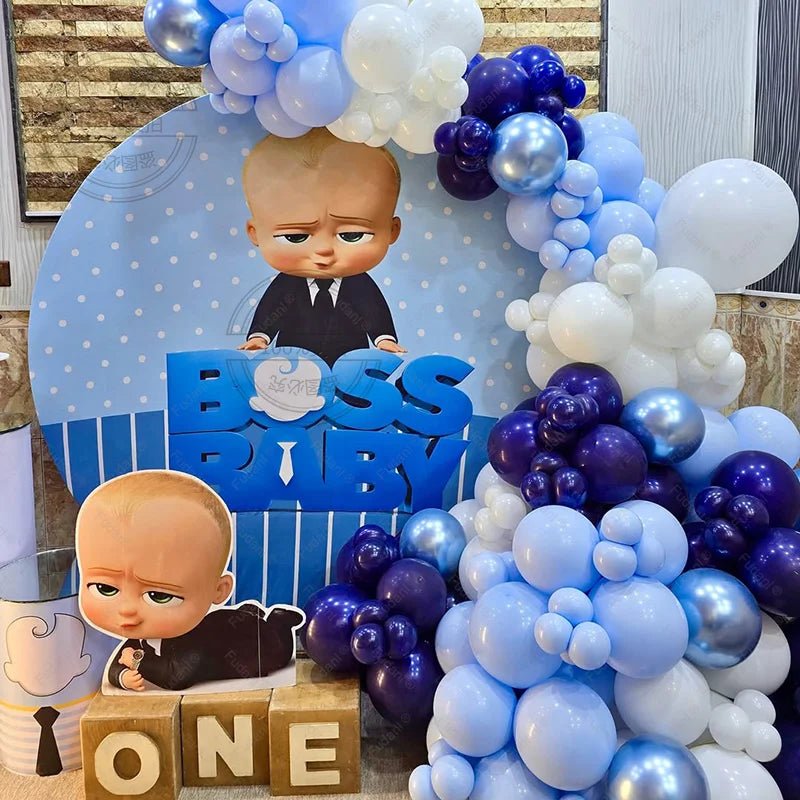 167 Parça Boss Baby Erkek Mavi Doğum Günü Balon Seti - MAKKA