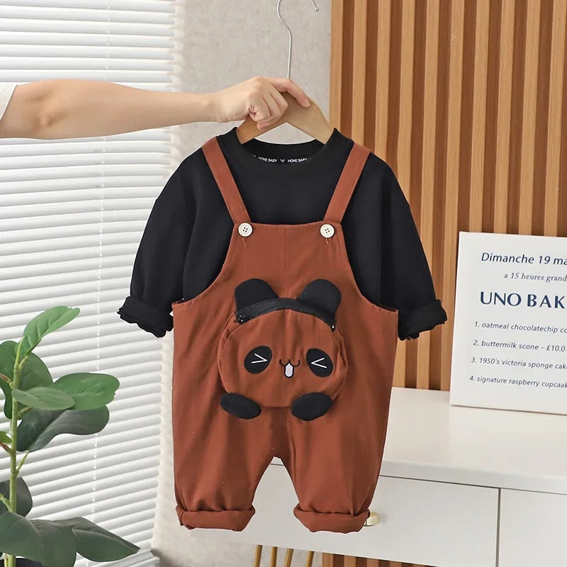 Unisex Sevimli Panda Bebek Tulum Pamuklu Çıtçıtlı Konforlu Tasarım