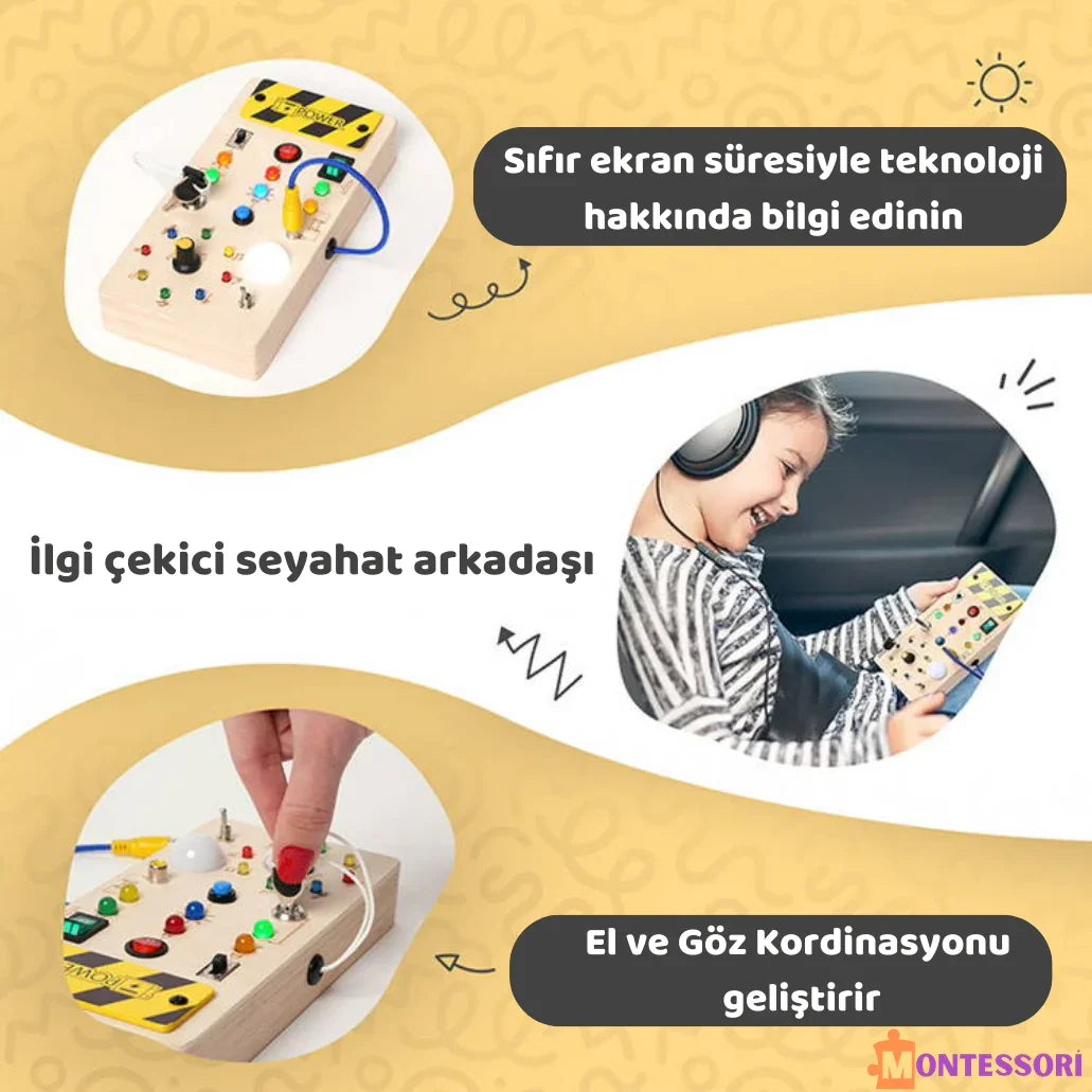 Montessori Ahşap Anahtar Panosu Kilitli Duyu Tahtası Eğitici Oyuncak - MAKKA