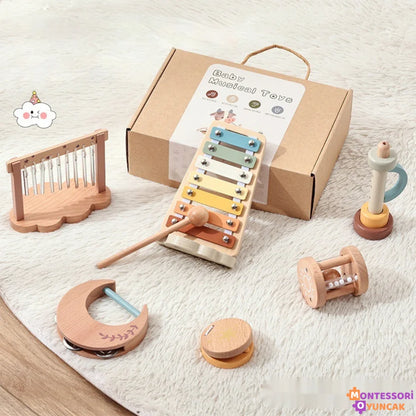 El Yapımı Montessori Ahşap Hediye Seti 6 Parça Eğitici Oyun - MAKKA