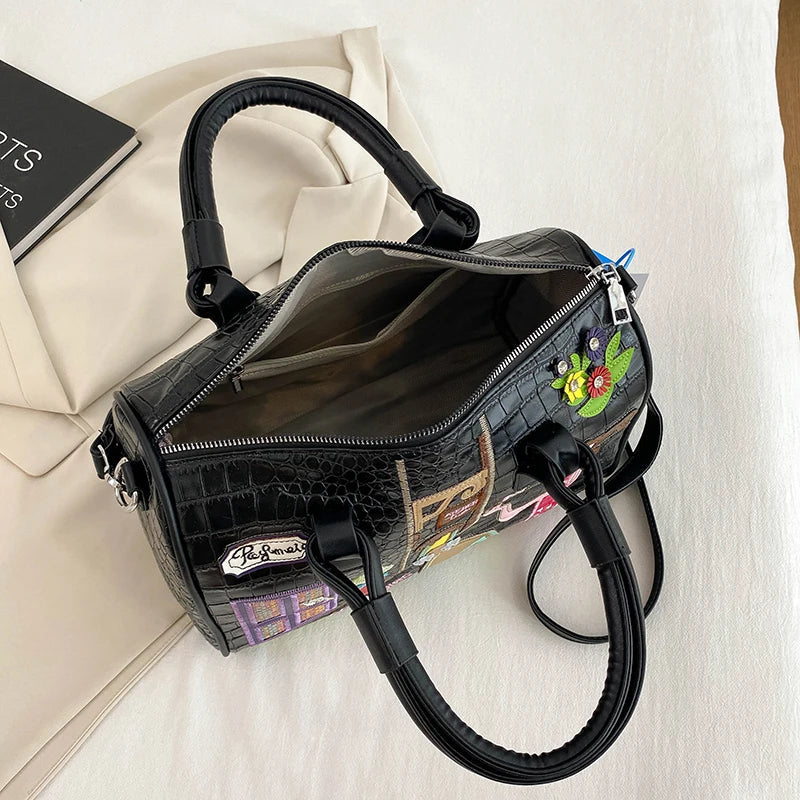 Kadın Vintage Vogue Polyester Çapraz Çanta, Ayarlanabilir Askı