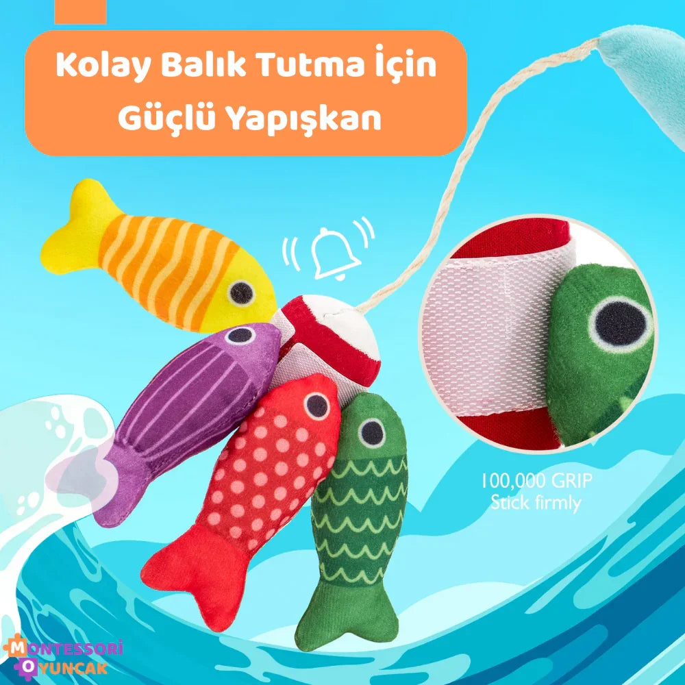 Montessori Balık Tutma Oyuncağı Manyetik Eğitici Renkli Parçalar - MAKKA