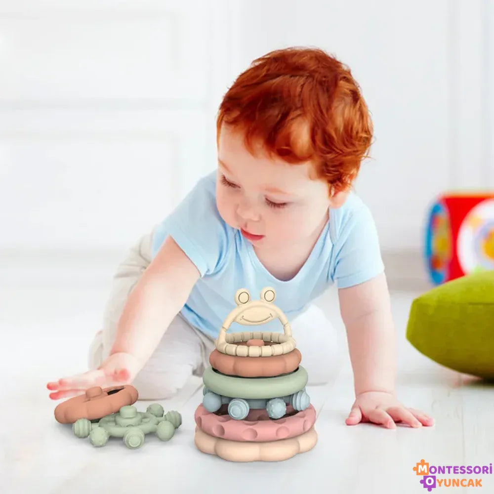 Eğitici Sevimli Kurbağa Aktivite Oyuncağı - Montessori Renkli Sayı Öğrenme - MAKKA