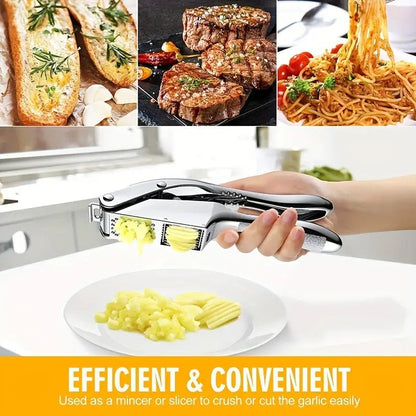 3 Parça Alüminyum Sarımsak Sıkacağı Seti, Dilimleyici Fırçalı Yıkanabilir - MAKKA