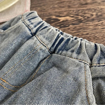 3 Parça Desenli Erkek Çocuk Takımı Esnek Bel Jean - MAKKA