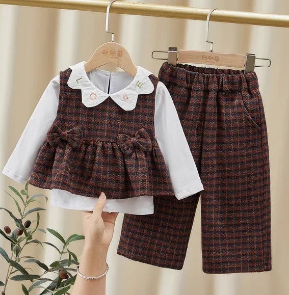 3 Parça Kız Çocuk Takım Pamuklu Rahat Esnek Şık - MAKKA