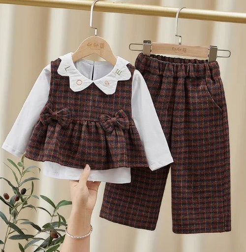 3 Parça Kız Çocuk Takım Pamuklu Rahat Esnek Şık - MAKKA