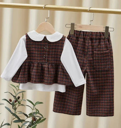 3 Parça Kız Çocuk Takım Pamuklu Rahat Esnek Şık - MAKKA