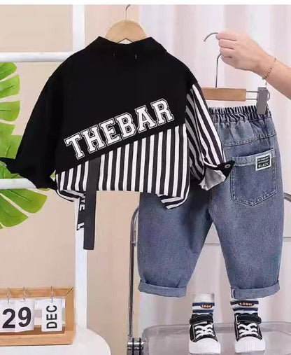 3 Parçalı Pamuklu Erkek Çocuk Takım Nefes Alan Rahat Stil - MAKKA