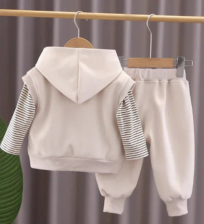 3 Parçalı Unisex Çocuk Takımı Sweet Yelek Tulum Pantolon - MAKKA