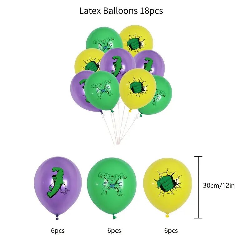 32 Parça Yeşil Dev Doğum Günü Parti Balon Afiş Süs - MAKKA