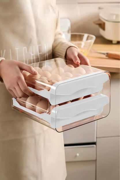 32'li Çekmeceli Yumurta Organizeri Plastik Saklama Kutusu - MAKKA