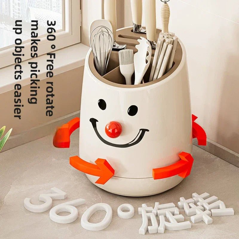 360° Dönen Çok Amaçlı Mutfak Bıçak Tutucu Büyük Kapasiteli Düzenleyici - MAKKA