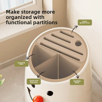 360° Dönen Çok Amaçlı Mutfak Bıçak Tutucu Büyük Kapasiteli Düzenleyici - MAKKA