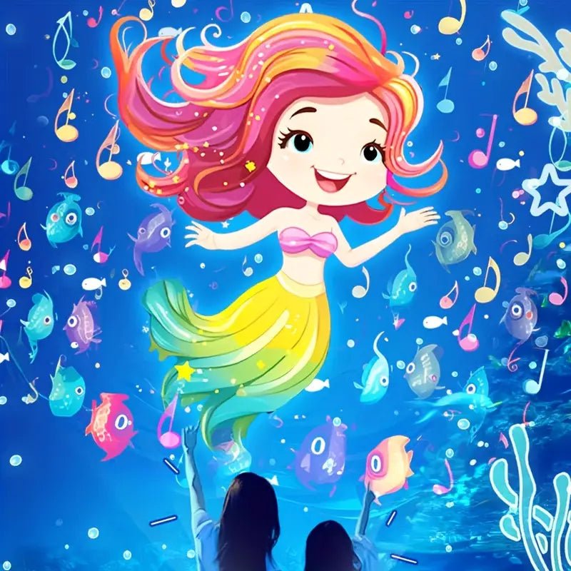 360° Dönen Yıldız Gece Lambası 21 Film Diski Projektör - MAKKA