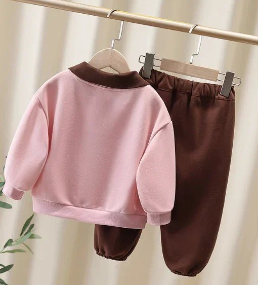 3D Baskılı Pembe Kız Çocuk Takımı Rahat Esnek Pamuklu Set - MAKKA