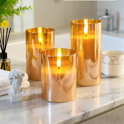 3'lü Gerçekçi 3D Pille Çalışan Uzaktan Kumandalı LED Mum - MAKKA