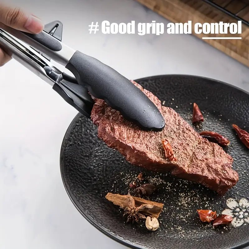 3'lü Isıya Dayanıklı Silikon Mutfak Maşası, Paslanmaz Çelik Şişlerle - MAKKA