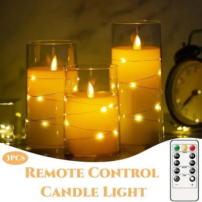 3'lü Uzaktan Kumandalı Alevsiz LED Mum Zamanlayıcılı Ayarlanabilir Parlaklık - MAKKA