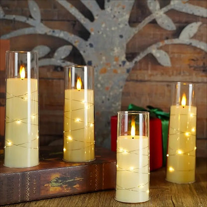 3'lü Uzaktan Kumandalı Alevsiz LED Mum Zamanlayıcılı Ayarlanabilir Parlaklık - MAKKA