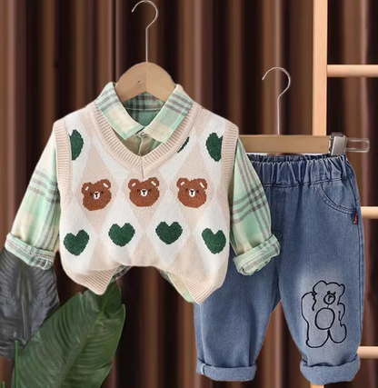3 Parçalı Çocuk Takım - Sweat Hırka ve Pantolon Seti