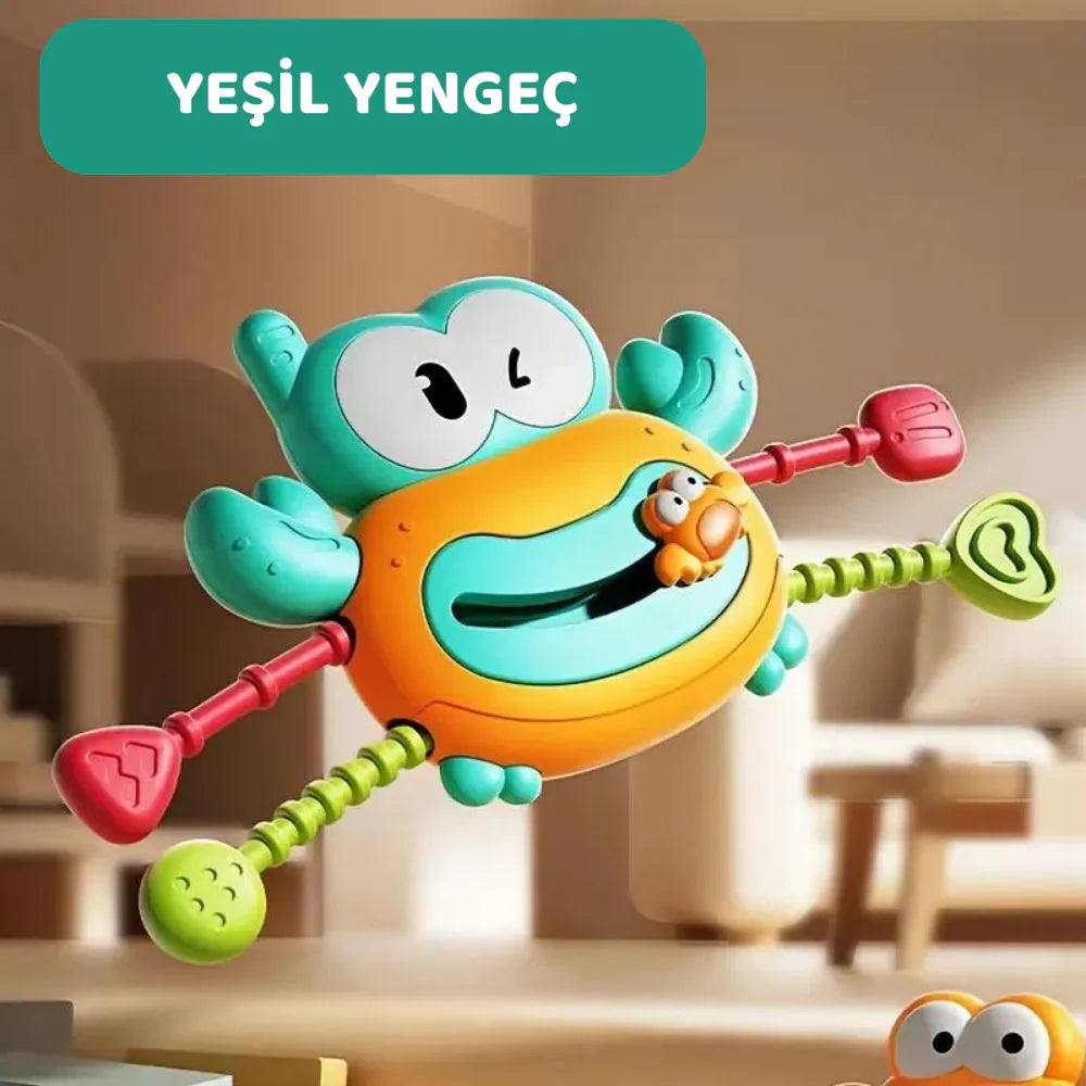 Silikon Yengeç Çekme Montessori Eğitici Oyuncak Bebekler İçin Kaymaz - MAKKA