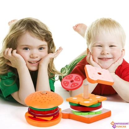 Montessori Hızlı Yemek Yapbozu: Eğitici Hamburger ve Sandviç Seti - MAKKA