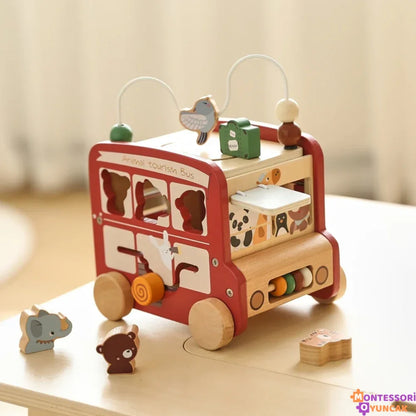 Eğitici Montessori Akıllı Safari Otobüsü: Ahşap Öğrenme Arkadaşı - MAKKA
