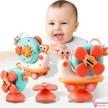 Montessori Sevimli Salyangoz Duyu Oyunu Eğitici Bebek Oyuncağı - MAKKA