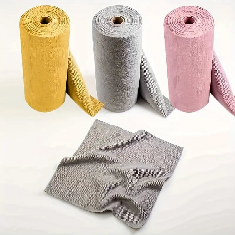 50 Yaprak Mikrofiber Tekrar Kullanılabilir Süper Emici Mutfak Havlusu Rulosu - MAKKA