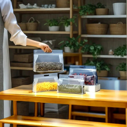 50'li Şeffaf PET/PE Ayakta Saklama Poşetleri Kilitli Fermuarlı - MAKKA