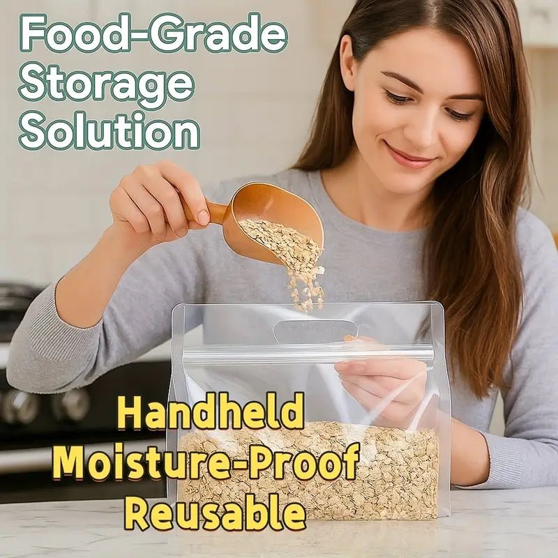 50'li Şeffaf PET/PE Ayakta Saklama Poşetleri Kilitli Fermuarlı - MAKKA