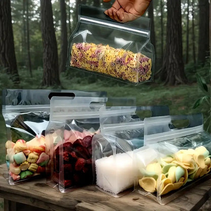 50'li Şeffaf PET/PE Ayakta Saklama Poşetleri Kilitli Fermuarlı - MAKKA