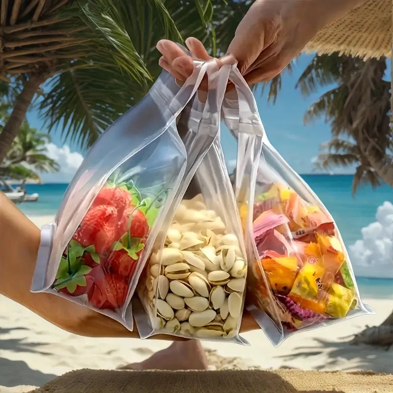 50'li Şeffaf PET/PE Ayakta Saklama Poşetleri Kilitli Fermuarlı - MAKKA