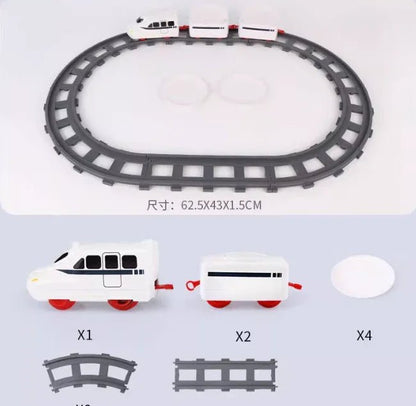 56 Parça 5 Bölmeli Deluxe Çocuk Tren Şeklinde Yemek Tabağı, BPA'sız, Kaymaz - MAKKA