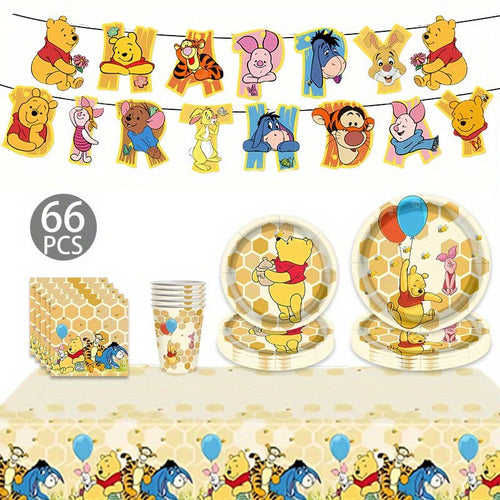 66 Parça Tek Kullanımlık Temalı Parti Masa Üstü Seti - MAKKA